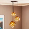 Glazen hanglamp Varus amber 3fl Ø 51 cm