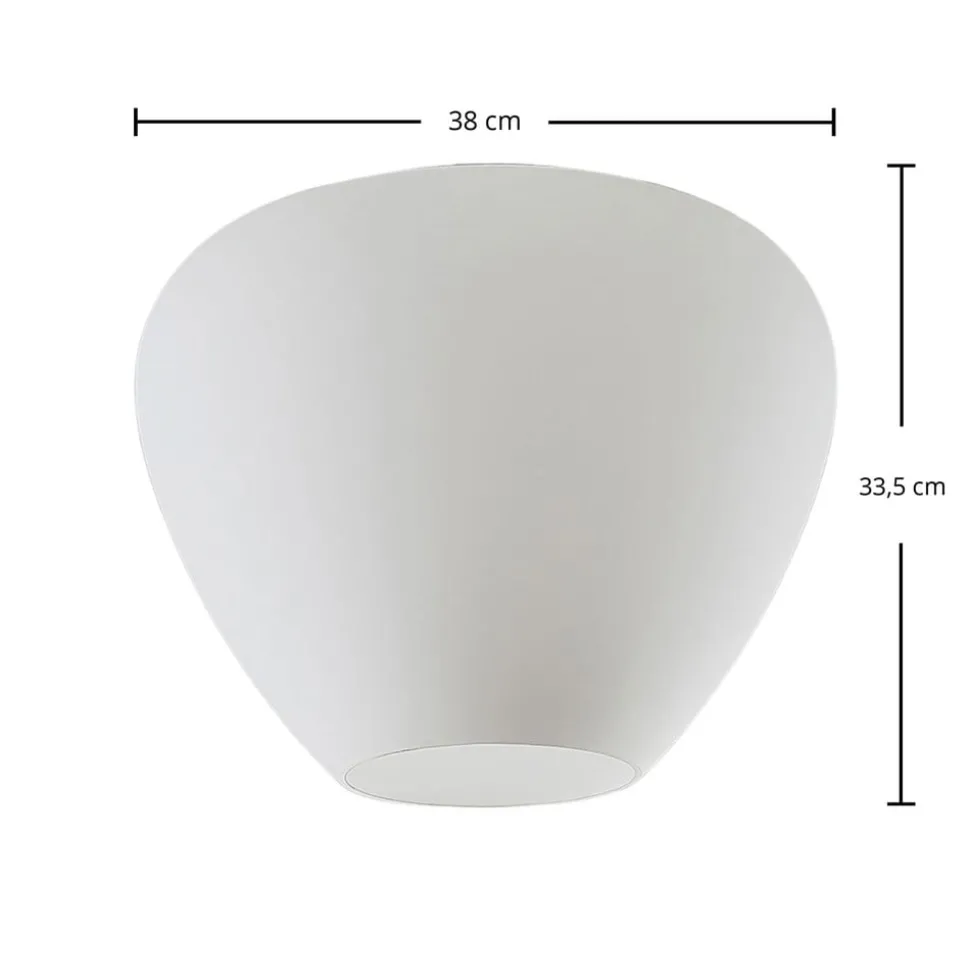 Glazen plafondlamp Bibiane, opaalwit