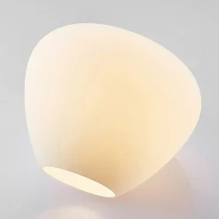 Glazen plafondlamp Bibiane, opaalwit