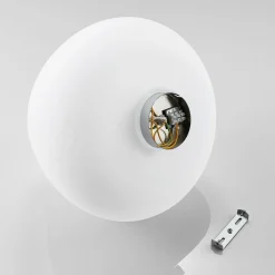 Glazen plafondlamp Bibiane, opaalwit