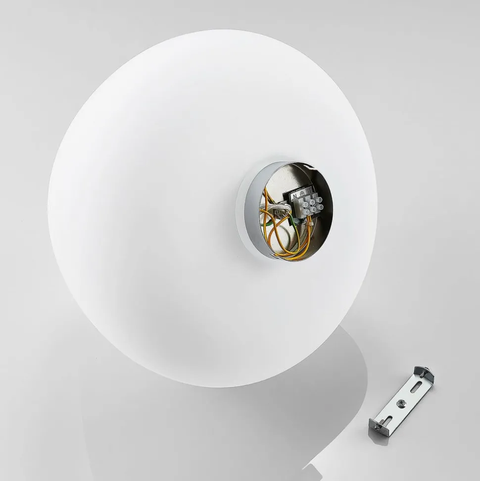 Glazen plafondlamp Bibiane, opaalwit