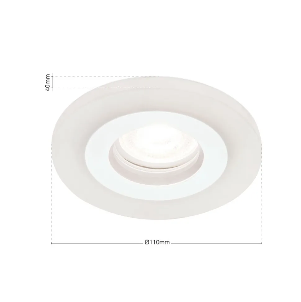 Glow inbouwspot, wit, metaal, Ø 11 cm, GU10