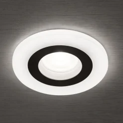 Glow inbouwspot, zwart, metaal, Ø 11 cm, GU10