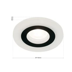 Glow inbouwspot, zwart, metaal, Ø 11 cm, GU10