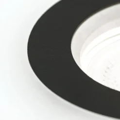 Glow inbouwspot, zwart, metaal, Ø 11 cm, GU10