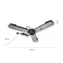 Glow straalkachel voor parasols, zwart, ijzer, Ø 102cm