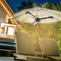 Glow straalkachel voor parasols, zwart, ijzer, Ø 102cm