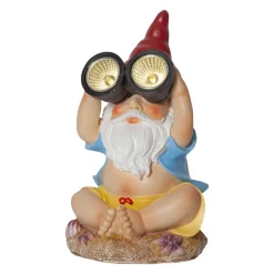 Gnomy LED lamp op zonne-energie, kleurrijk, kunststof, 22 cm, verrekijker