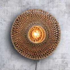 GOED & MOJO Bali wandlamp van bamboe, Ø 44 cm