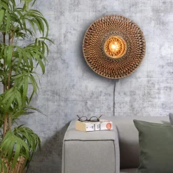 GOED & MOJO Bali wandlamp van bamboe, Ø 44 cm