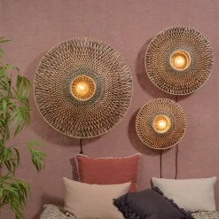 GOED & MOJO Bali wandlamp van bamboe, Ø 44 cm