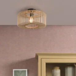 GOED & MOJO Bromo plafondlamp gemaakt van bamboe, Ø 40cm