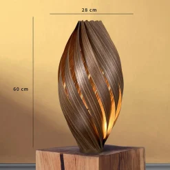 Gofurnit Ardere tafellamp, noten, hoogte 60 cm
