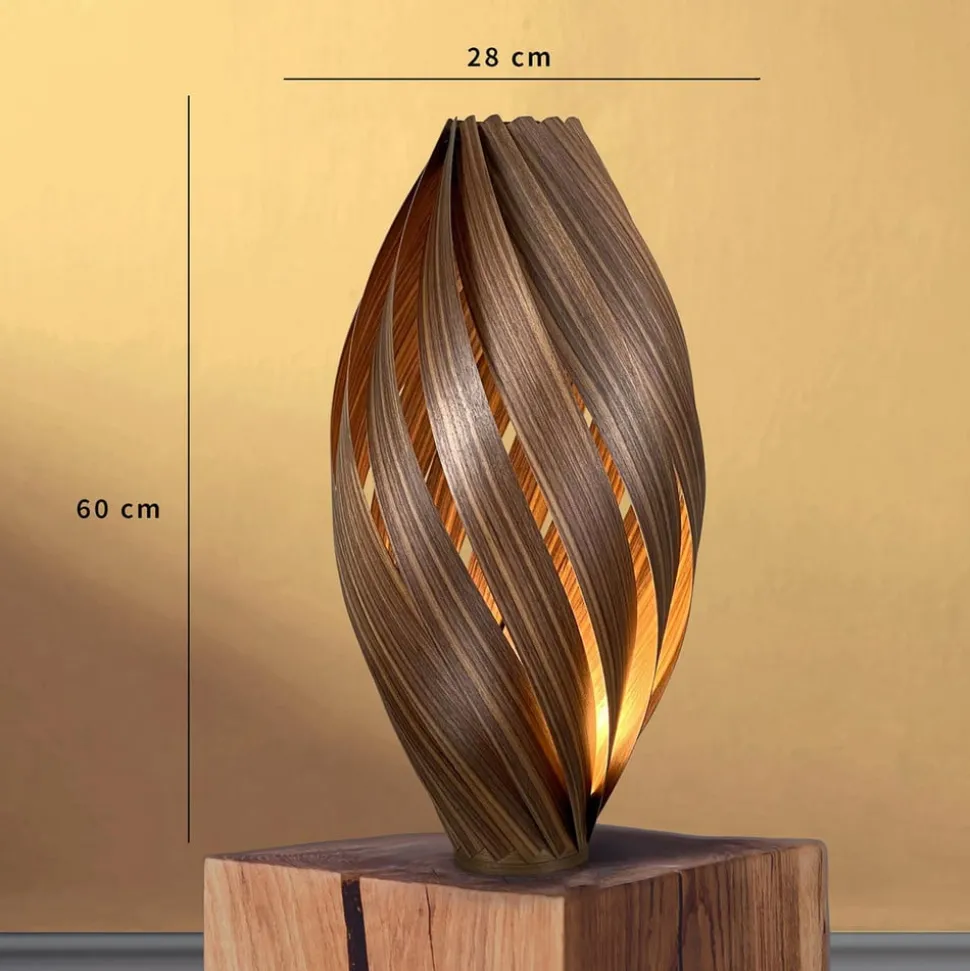 Gofurnit Ardere tafellamp, noten, hoogte 60 cm