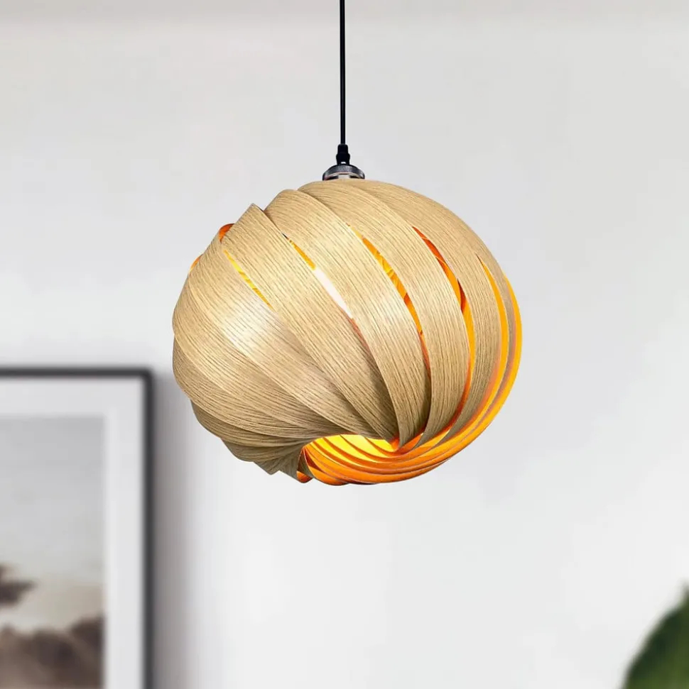 Gofurnit Mela hanglamp, eiken, Ø 35 cm