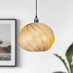 Gofurnit Mela hanglamp, eiken, Ø 35 cm