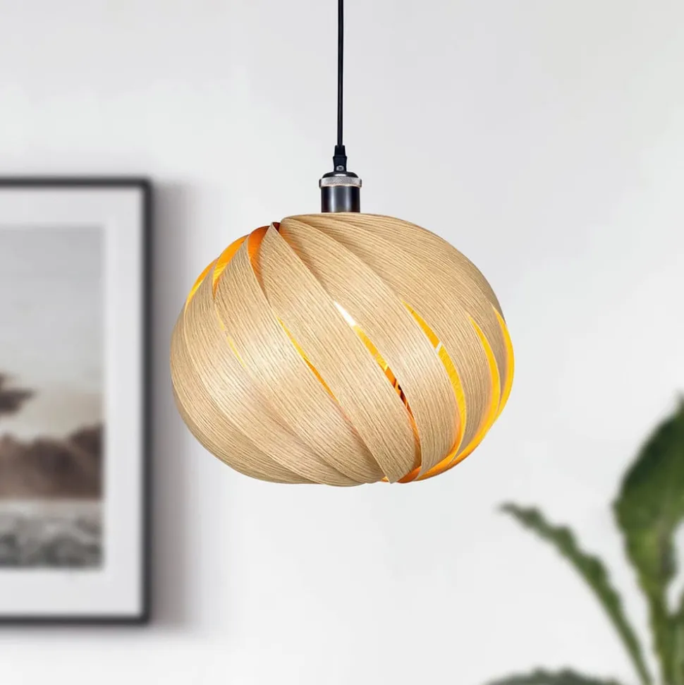 Gofurnit Mela hanglamp, eiken, Ø 35 cm