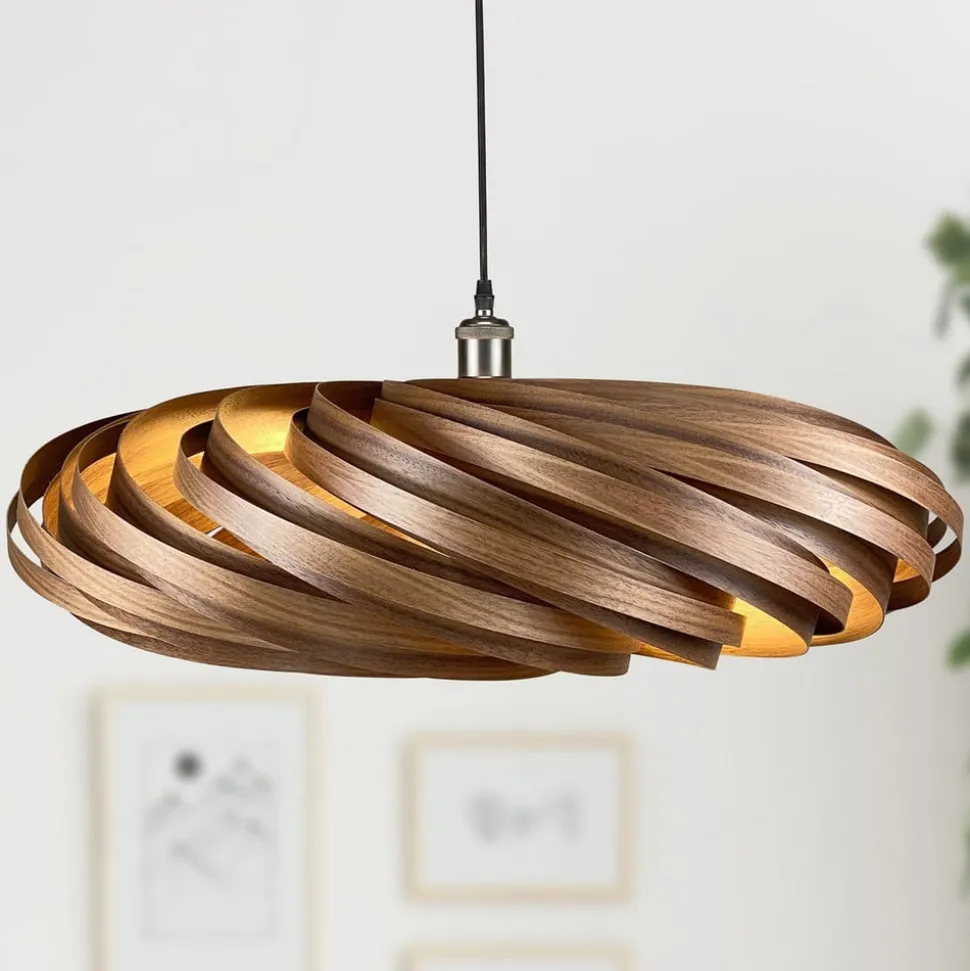 Gofurnit Veneria hanglamp, noten, Ø 70 cm