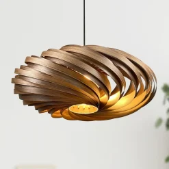 Gofurnit Veneria hanglamp, noten, Ø 60 cm