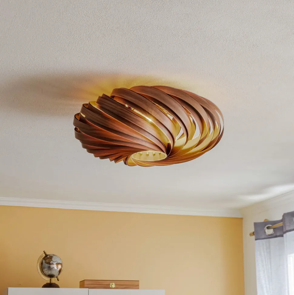 Gofurnit Veneria plafondlamp, noten, Ø 50 cm