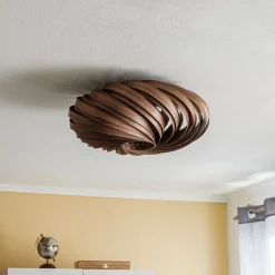 Gofurnit Veneria plafondlamp, noten, Ø 50 cm