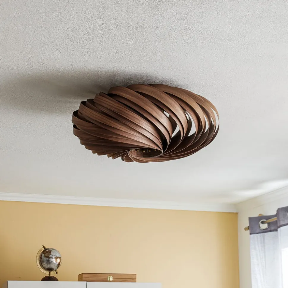 Gofurnit Veneria plafondlamp, noten, Ø 50 cm