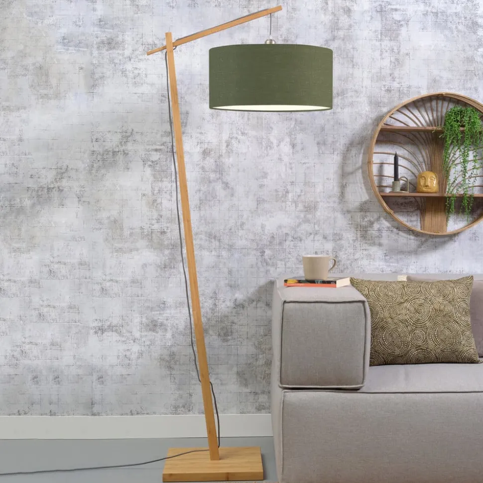 GOOD & MOJO Andes vloerlamp, groen/natuur