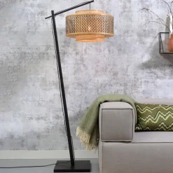 GOOD & MOJO Bhutan vloerlamp zwart 176cm Ø50cm