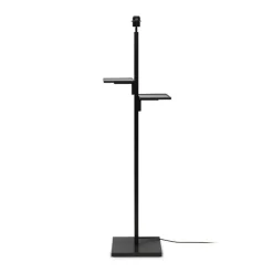 GOOD & MOJO Bhutan vloerlamp met legbord, zwart