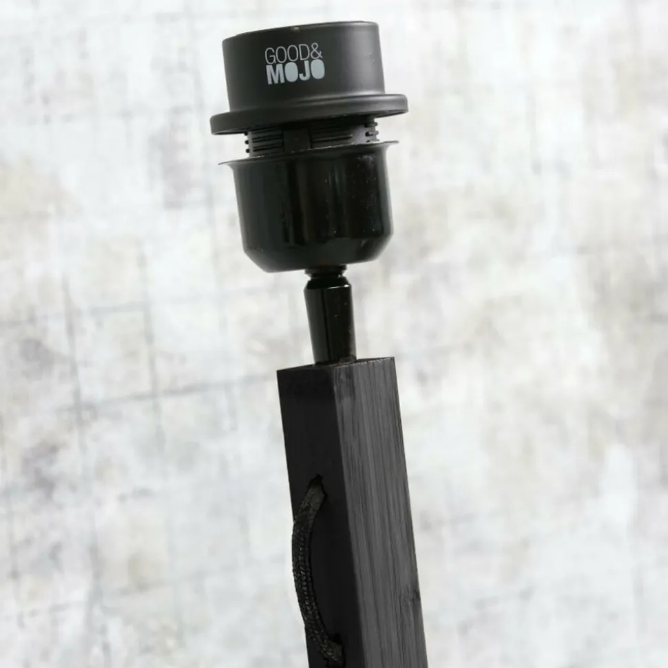 GOOD & MOJO Bhutan vloerlamp met legbord, zwart