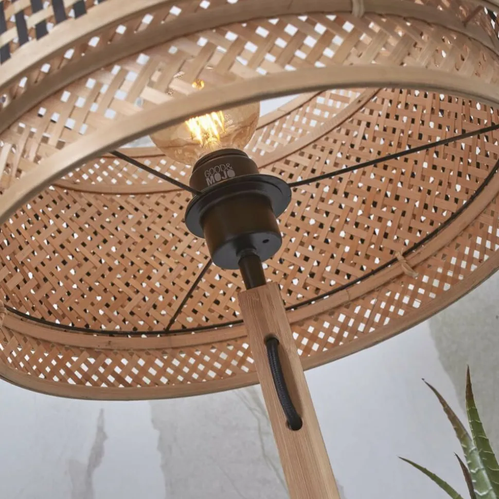 GOOD & MOJO Bhutan vloerlamp met legbord, naturel