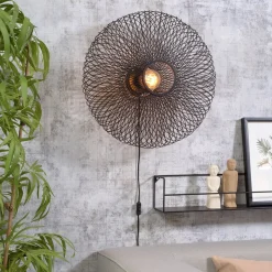 GOOD & MOJO Cango wandlamp, Ellipse, zwart