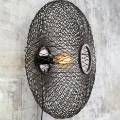 GOOD & MOJO Cango wandlamp, Ellipse, zwart