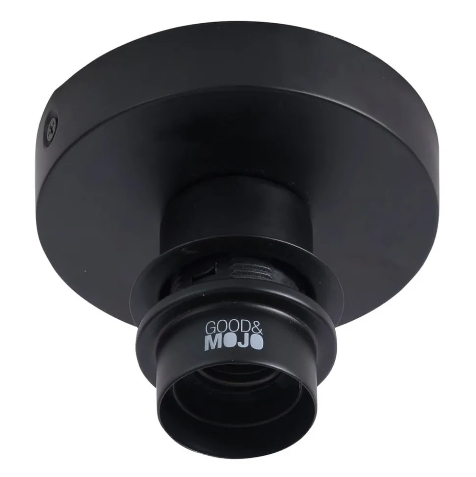 GOOD & MOJO plafondlamp Bali, Ø 60 cm, zwart/natuur, bamboe