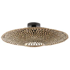 GOOD & MOJO plafondlamp Bali, Ø 60 cm, zwart/natuur, bamboe