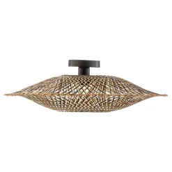 GOOD & MOJO plafondlamp Bali, Ø 60 cm, zwart/natuur, bamboe
