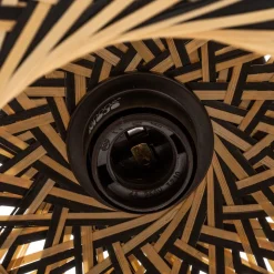 GOOD & MOJO plafondlamp Bali, Ø 60 cm, zwart/natuur, bamboe