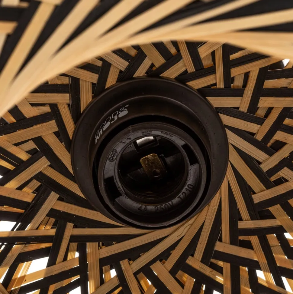 GOOD & MOJO plafondlamp Bali, Ø 60 cm, zwart/natuur, bamboe