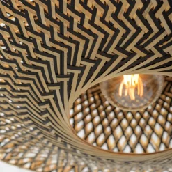 GOOD & MOJO plafondlamp Bali, Ø 44 cm, zwart/natuur, bamboe