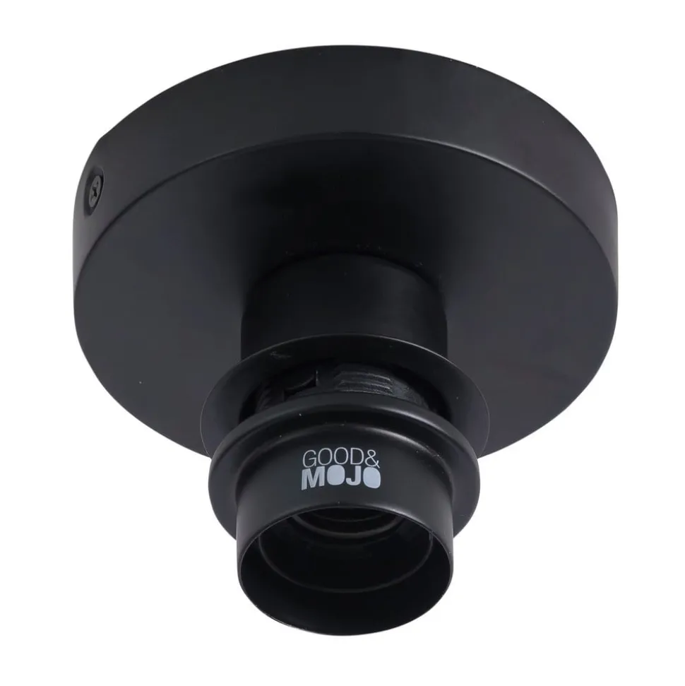 GOOD & MOJO plafondlamp Bali, Ø 44 cm, zwart/natuur, bamboe