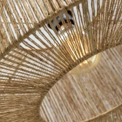 Good & Mojo vloerlamp Iguazu, naturel/zwart, Ø50cm, cilinder