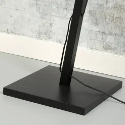 Good & Mojo vloerlamp Iguazu, naturel/zwart, Ø50cm, cilinder