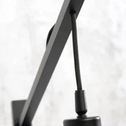 Good & Mojo vloerlamp Iguazu, naturel/zwart, Ø50cm, cilinder