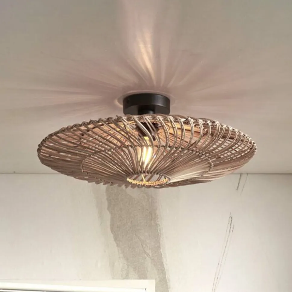 GOOD & MOJO Zanzibar plafondlamp, Ø55cm, naturel