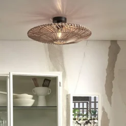 GOOD & MOJO Zanzibar plafondlamp, Ø55cm, naturel
