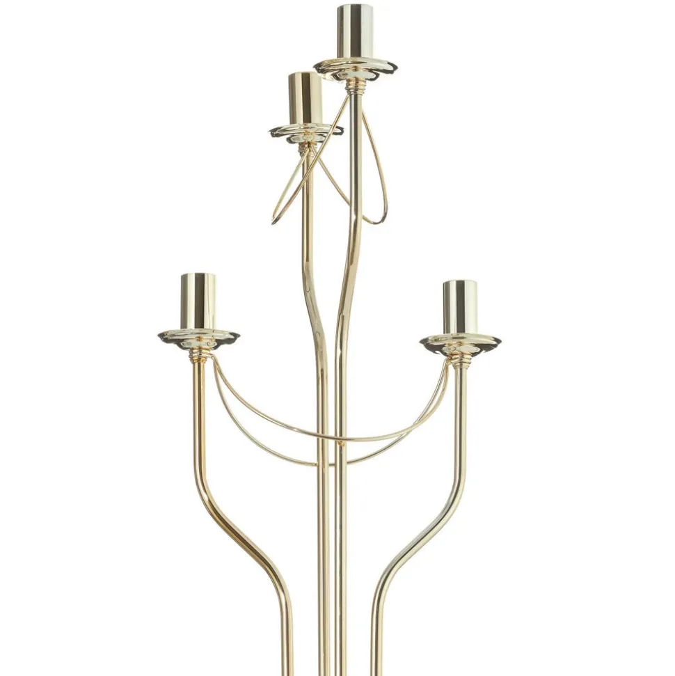 Gouden afwerking - fraai ontworpen vloerlamp Retro