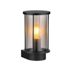 Gracey buitenwandlamp, zwart, hoogte 25,2 cm, roestvrij staal
