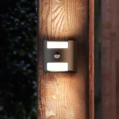 Grass - sensor wandlamp in antraciet met LED licht