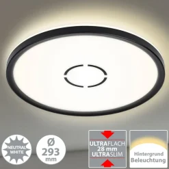 Gratis LED plafondlamp, Ø 29 cm, zwart