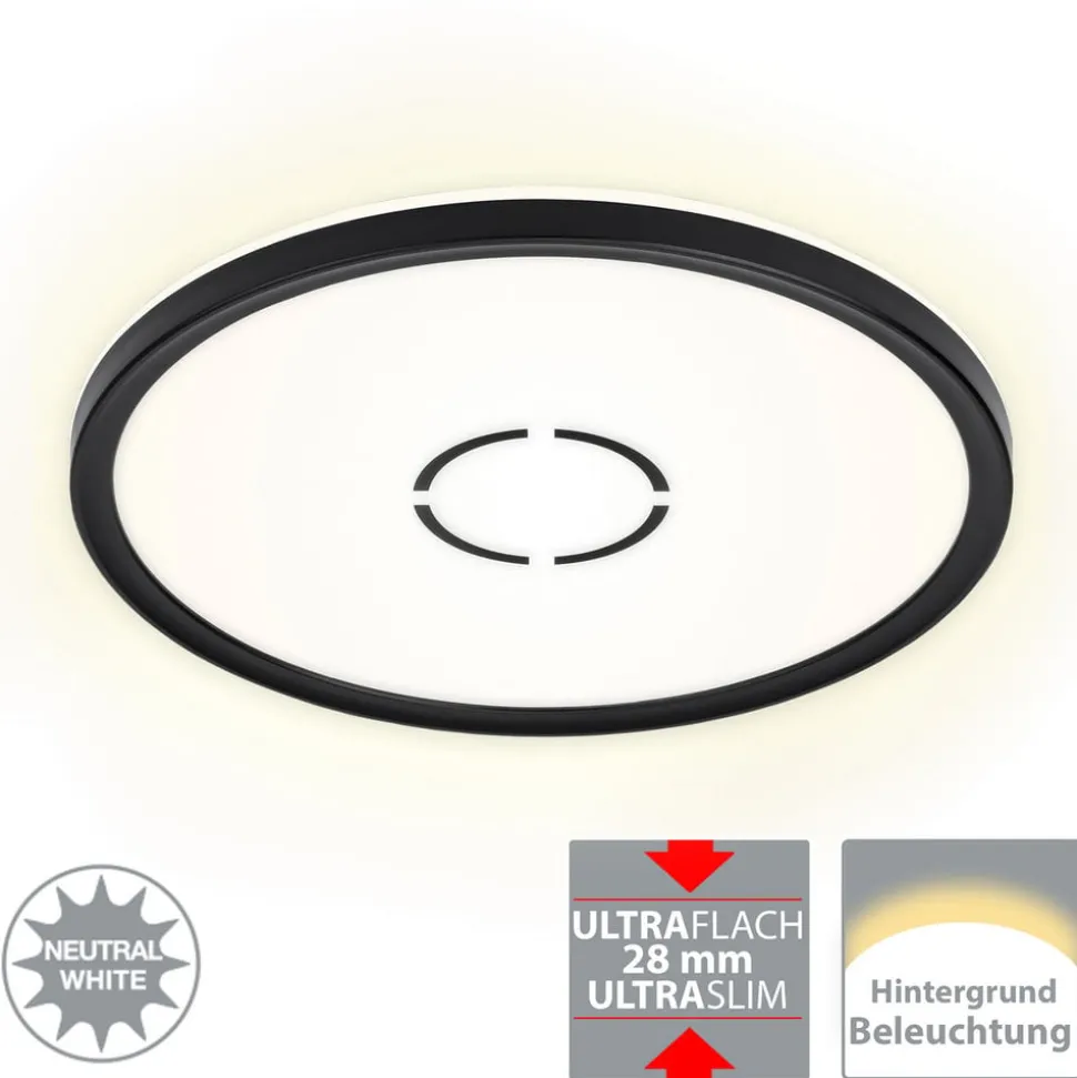 Gratis LED plafondlamp, Ø 29 cm, zwart